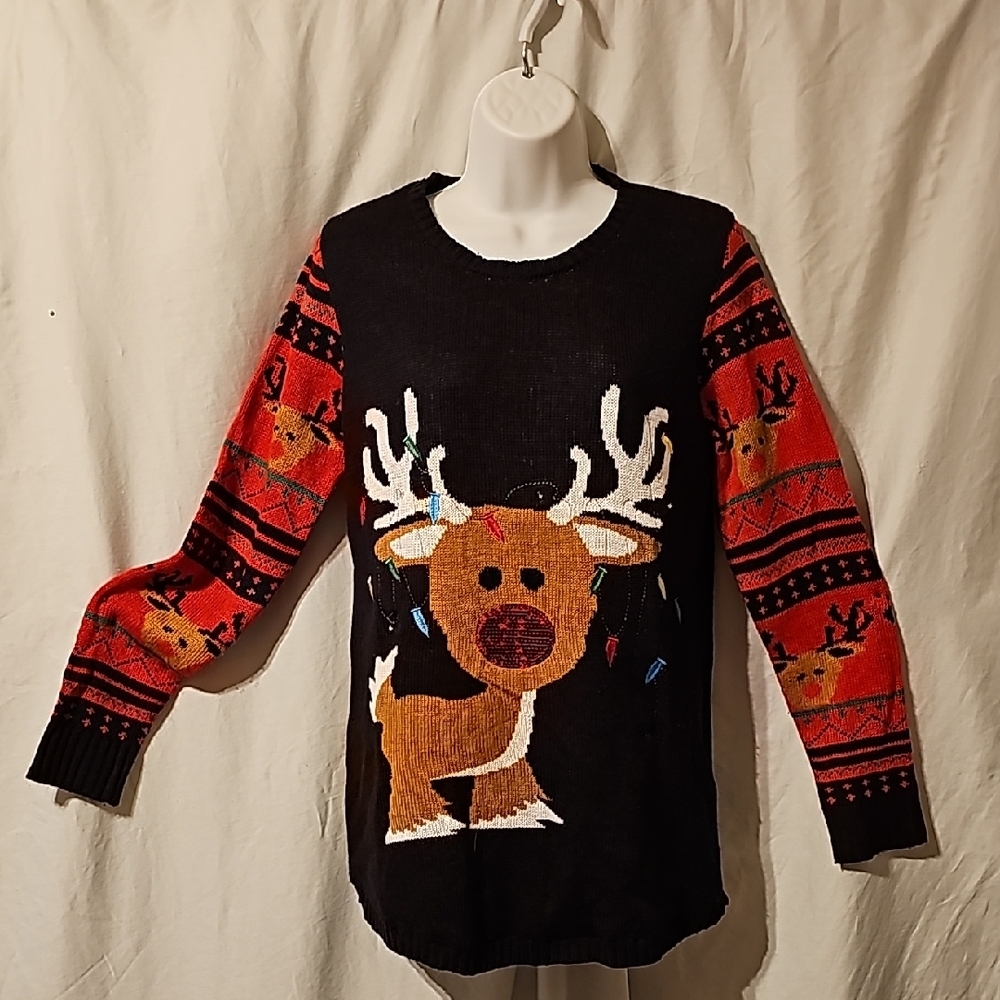 NOBO Little Rudolph Light Up Christmas sweater